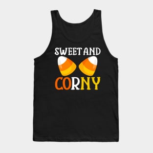 Halloween Design Candy Corn Sweet and Corny Halloween Fashion Tank Top